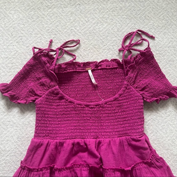 NWOT Free People Happy With You Mini Dress in Azalea - Picture 5 of 6